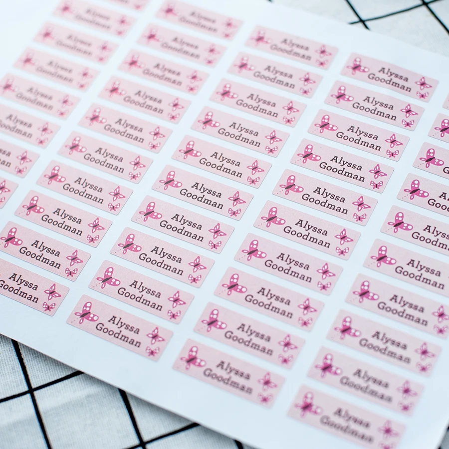 8bgj- postage-15x45mm красочные этикетки стикер школьные Поставки Бабочка стикер, девушка имя стикер, милый имя стикер