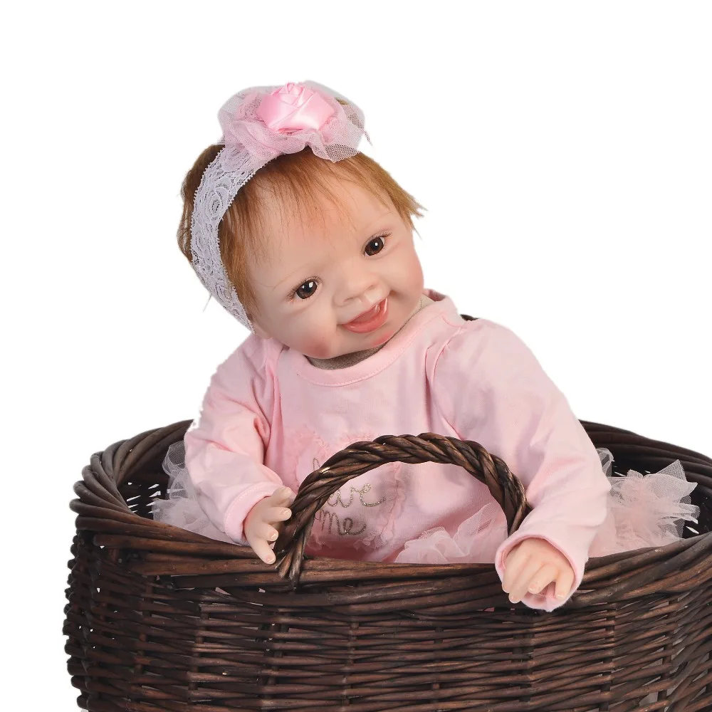55 см Силиконовая Кукла Reborn Girl игрушки для новорожденных 22 дюйма ручная работа
