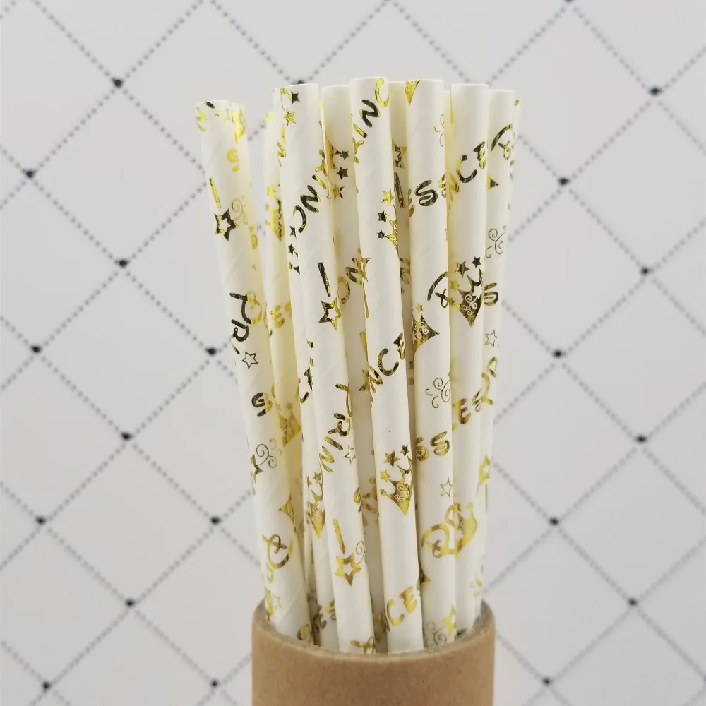 Светящиеся блестящие стеклянные соломинки золотого принца для детей украшение