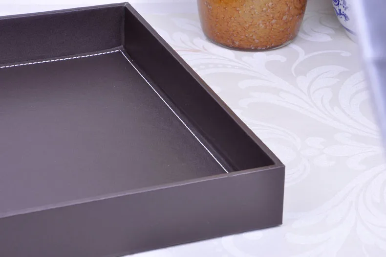 40x30 см прямоугольные деревянные черные кожаные настольные подносы bandejas столовая