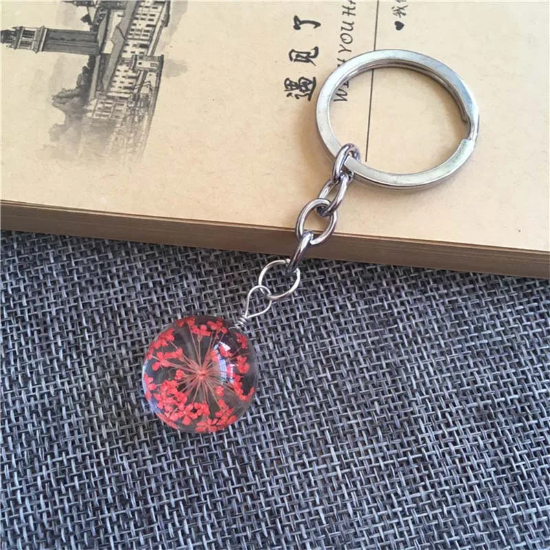 Новинка модный брелок для ключей ручной работы кольцо с натуральным сушеным