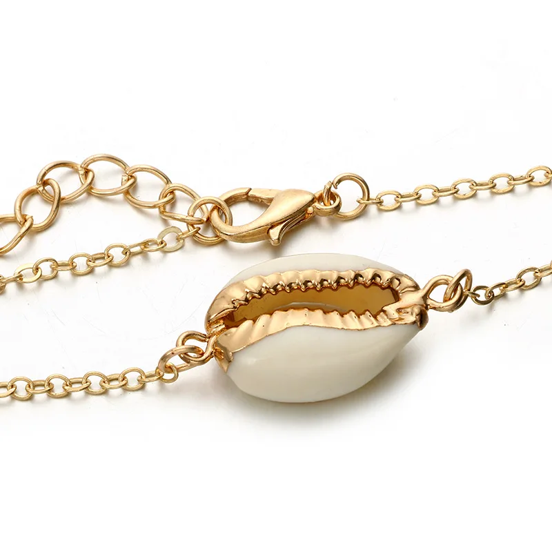 1 Pcs New Fashion Style Wholesale Gold Color Genuine Cowrie Shell Bracelet In Adjustable Fashionable Chain For Women | Украшения и