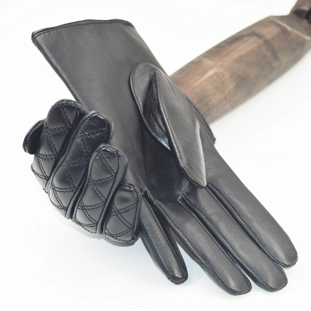 2020 перчатки из натуральной овечьей кожи женские черные зимние теплые мягкой |