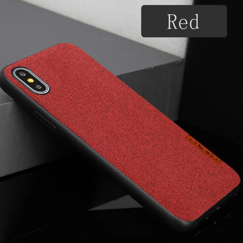 Винтажный тканевый чехол для телефона для iPhone 11 11 Pro 11 max XS XR XSmax 5 5S SE 6 6S 7 8 plus анти-осенний ультратонкий защитный чехол - Цвет: Красный