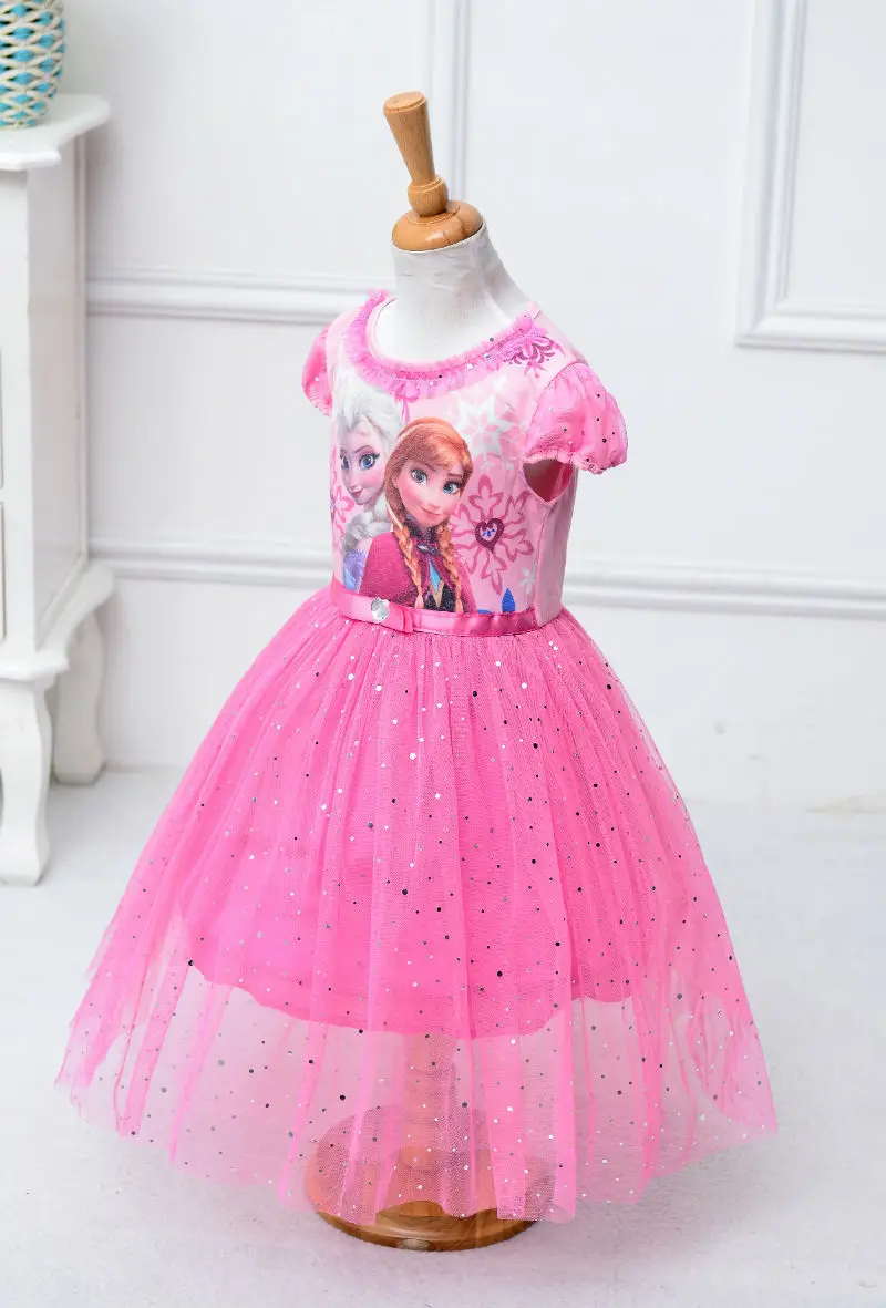 Красивое Летнее платье с пышными рукавами блестящее зимнее принцессы костюм для