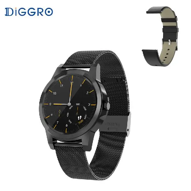 add black strap Diggro DI03 плюс Смарт часы Bluetooth водонепроницаемый монитор сердечного ритма во время сна шагомер 320 мАч умные часы с дополнительный ремень - Цвет: add black strap
