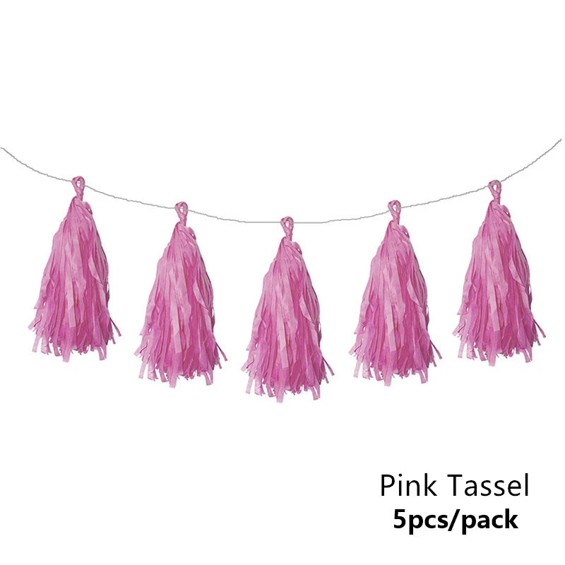 5pcs pink tassel Детская Гирлянда для мальчиков и девочек, детская гирлянда с воздушным шаром, украшения для дня рождения, вечерние украшения для детей - Цвет: 5pcs pink tassel