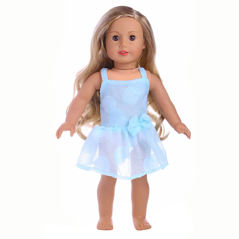 Супер красивое голубое платье с фатиновой юбкой для девочек 18 дюймов