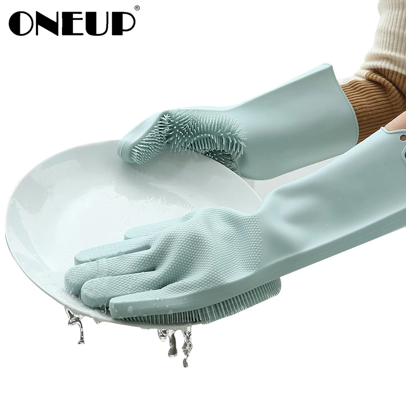 ONEUP силиконовые многофункциональные перчатки для мытья посуды толстые прочные