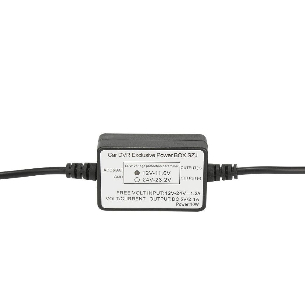 DC12/24 V до 5 2.5A преобразователь Micro Mini USB/DC проводных для регистраторы Hard Wire комплект
