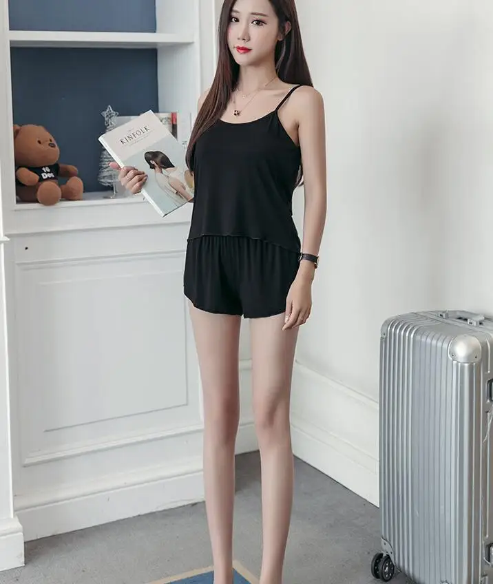 Весенние и летние женские удобные хлопковые пижамы больших размеров с простые