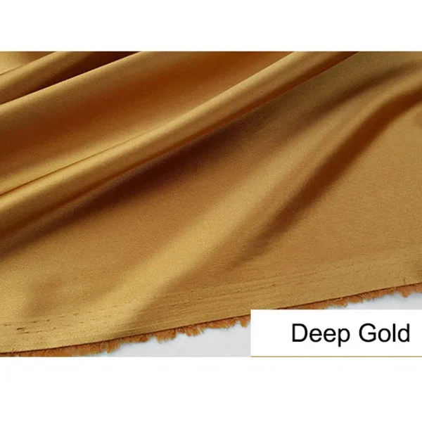 Deep Gold Микро-эластичный имитированный шелк атласная ткань для платья невесты из плотного шармеза для свадебного платья двора - Цвет: Deep Gold