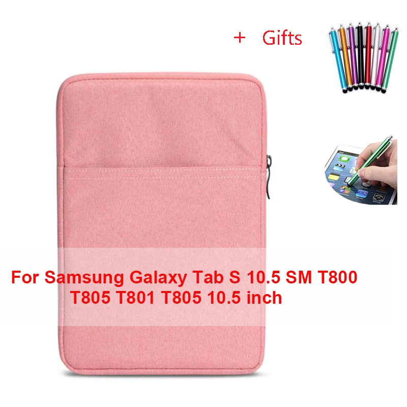 For Samsung T800 Чехол для планшета с рукавом для Samsung Galaxy Tab A A6 10,1 S 10,5 SM T580 SM-T580 T585C SM T800 T805 чехол из закаленного стекла+ ручка - Цвет: For Samsung T800