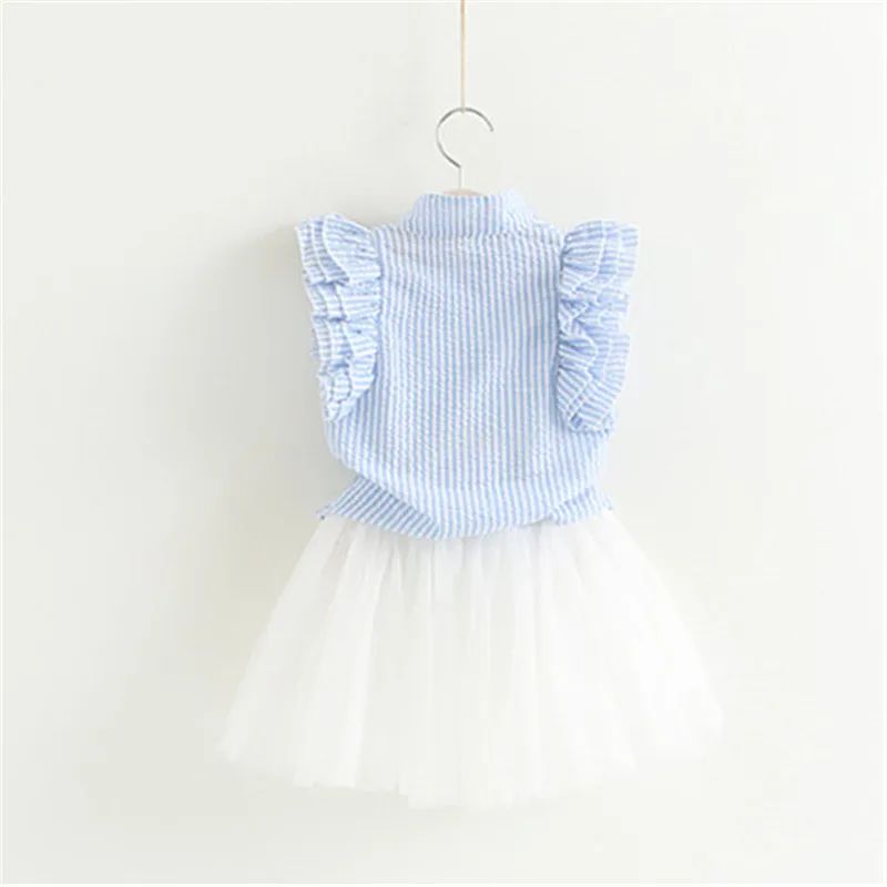 Летние комплекты одежды для девочек хлопковый жилет Детские из двух предметов