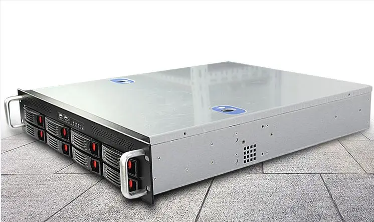 2U550MM 8 HDD пластина Горячая вилка сервер чехол для компьютера 550 мм стойка сервер короткий дизайн шасси - Цвет: Черный