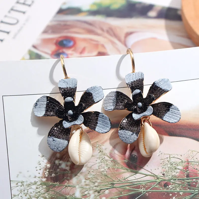 JUST FEEL Boho, Цветные Висячие серьги из натурального камня для женщин, вечерние панковские этнические серьги с подвеской, свадебные ювелирные изделия