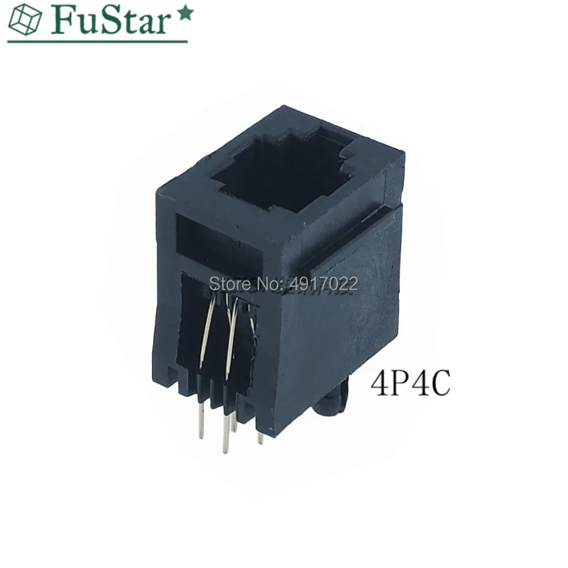 10pcs RJ11 Socket 52-6P6C 4P4C 8P8C Seat RJ12 Phone Jack Female Crystal Head Socke 180 degrees Vertical 6P6C Telephone Connector