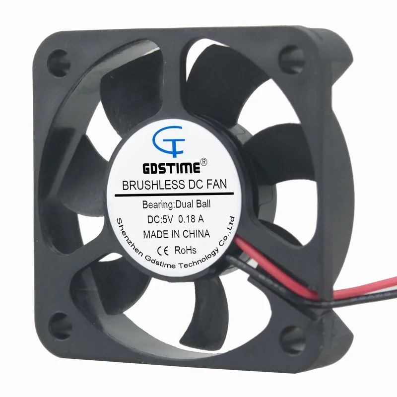 100 шт. Gdstime DC 5 в 50 мм x 10 шариковый подшипник 50x50 5010 бесщеточный вентилятор