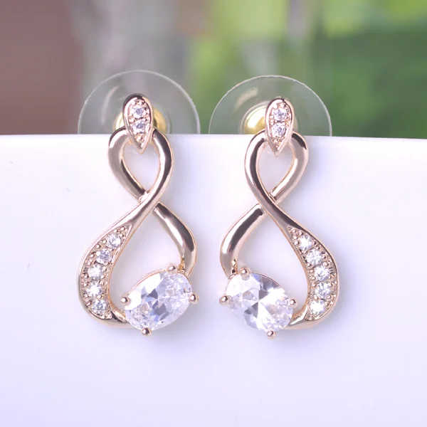 Корея Новое Прибытие Горный Хрусталь Письмо Мотаться Серьги Свадебный Свадьба