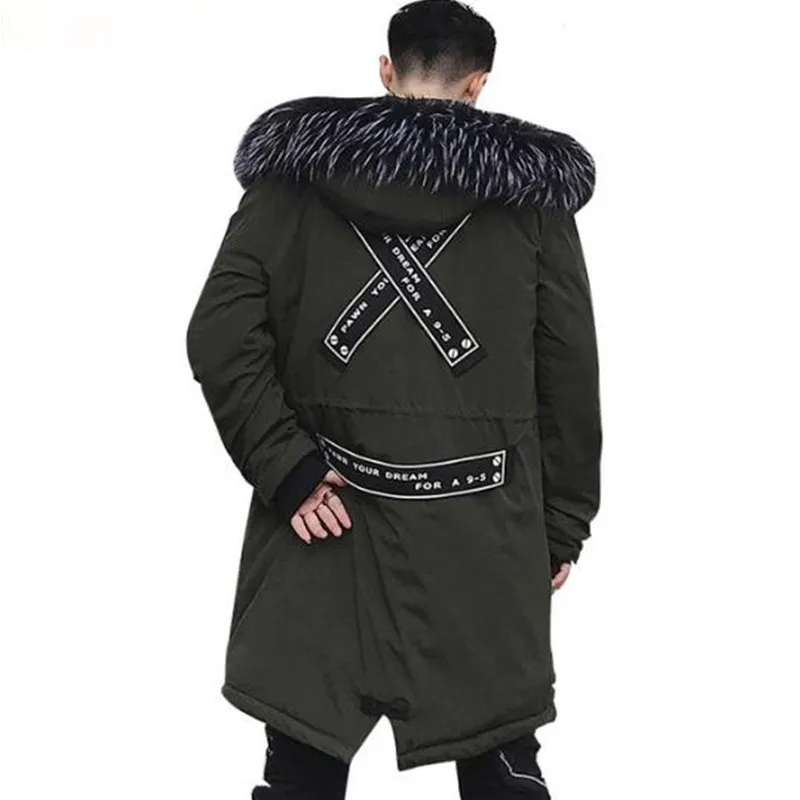 Модная осенне зимняя мужская куртка с капюшоном теплые пальто мужские парки