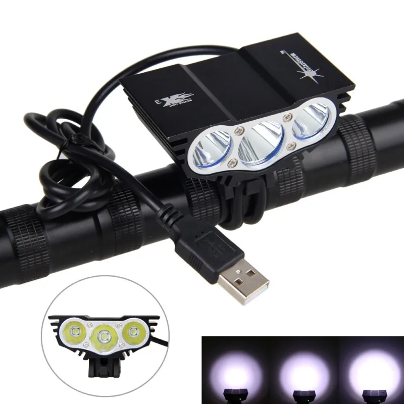 Светодиодный светильник для велосипеда передний USB Перезаряжаемый XM L 3XT6