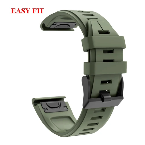 Army Green 20 22 26 мм силиконовый ремешок Easyfit для часов Garmin Fenix 5X5 5S 3HR 5X 5Plus Forerunner 945 быстросъемный ремешок на запястье - Цвет: Army Green