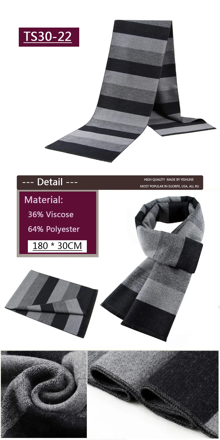 YISHLINE, модные, 180X30 см, Толстые мужские шарфы, зимние, мягкие, мужские, кашемировые, вискозные, с кисточками, шарф, модальный, подарок для отца и мужчины
