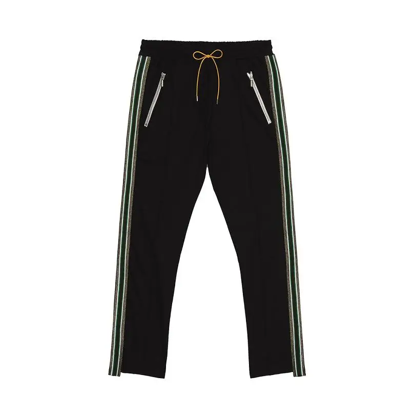 19SS RHUDE Traxedo брюки 1:1 брюки для бега с боковой лентой хип-хоп высокие уличные штаны с эластичной резинкой на талии спортивные штаны байкерские брюки
