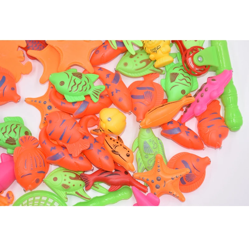 54 шт./набор детские пластиковые магнитные рыболовные игрушки|Рыбалка игровые