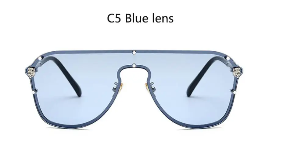 C5 blue lens Милые Солнцезащитные очки больших размеров, роскошные золотые солнцезащитные очки в оправе, красные солнцезащитные очки для женщин, мода, авиационные очки - Цвет линз: C5 blue lens