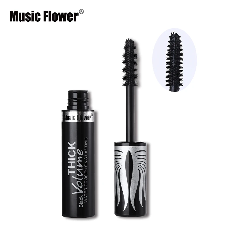 Music Flower 5Color Curling Mascara Waterproof Makeup Long-lasting Eyelashes Lengthening Colorful Fiber Lashes For Party |