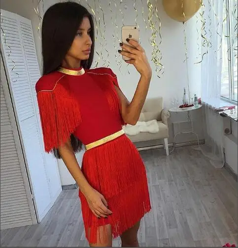 Celebrity Eleagnt Sexy Black Red White Dress Night Club Fashion Bodycon Evening Party Women Dresses | Женская одежда