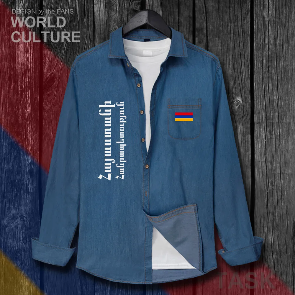 Мужская осенняя одежда Armenia Armenian ARM AM Flags хлопковое Ковбойское повседневное