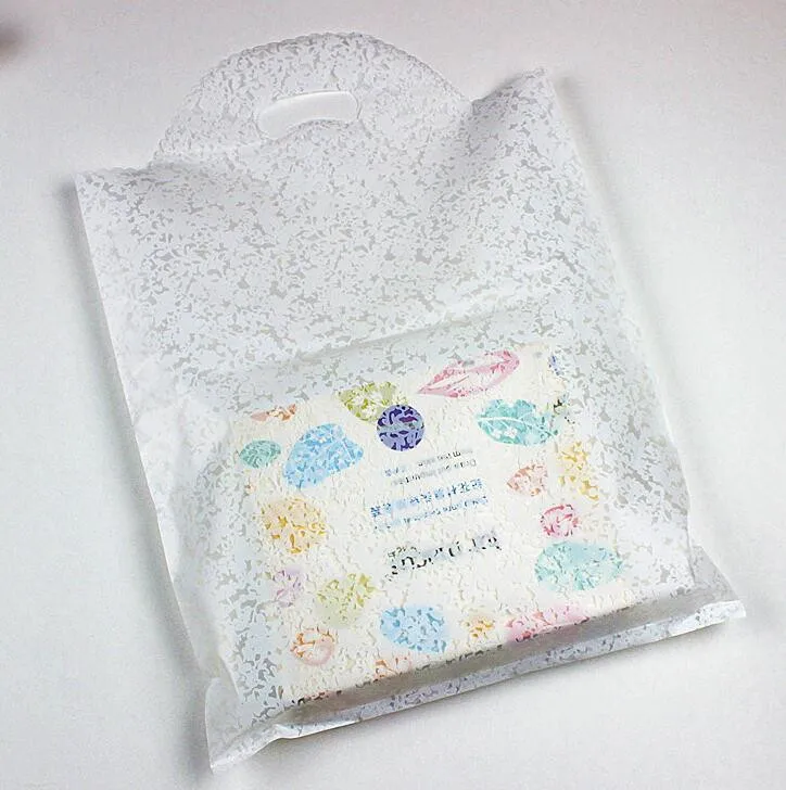 

6 sizes Large handle Plastic gift bag,small lace plastic shopping bag with handle, Boutique Gift Packaging Plastic Shopping Bag