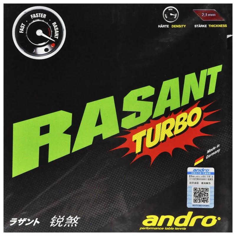 Оригинальный Andro настольный теннис резиновый Rasant турбо Прыщи В пинг понг с губкой