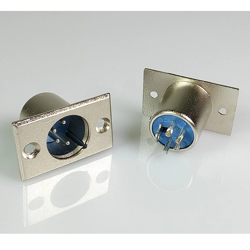 4pins XLR connector Male Plug Panel Mount Chassis Square Metal Wire Connector for stage audio mic microphone | Обустройство дома