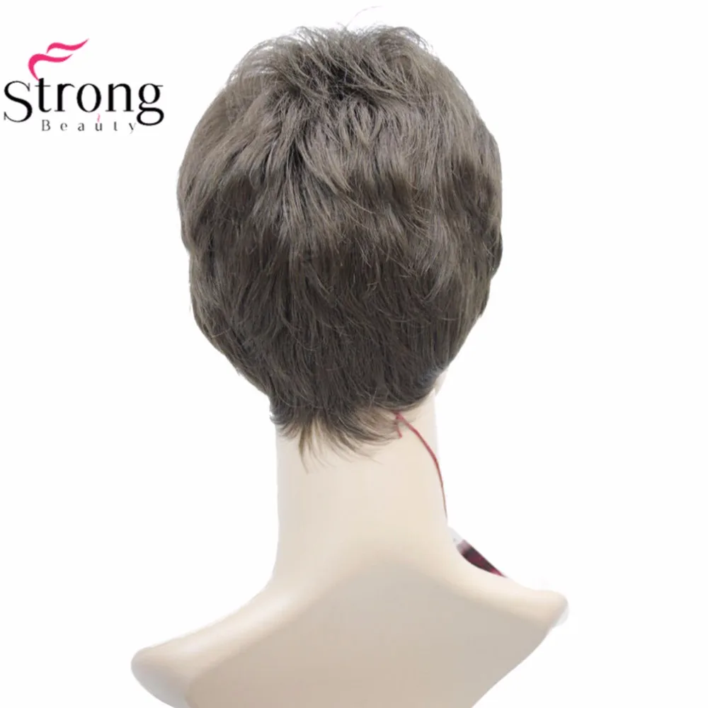StrongBeauty женский синтетический парик черный/Блонд короткие прямые волосы натуральные парики