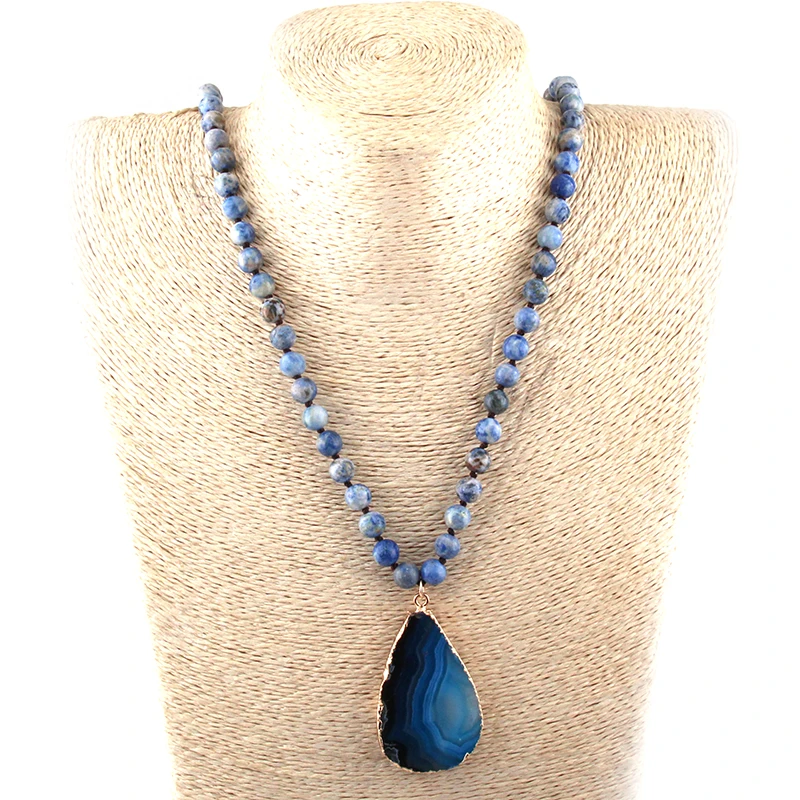 Женское ожерелье с подвеской в виде капли Агата|Ожерелья подвеской| |