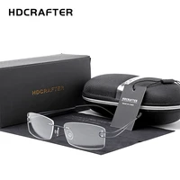 hdcrafter pure titanium ultralight rimless glasses frame for women prescription myopia optical frames men vintage eyewear
