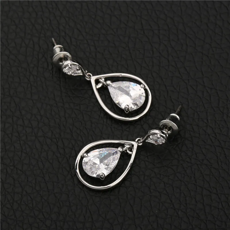 Big Water Drop Cubic Zirconia Earrings For Women Fashion Jewelry Gold Color Long Crystal Earring Pendientes | Украшения и