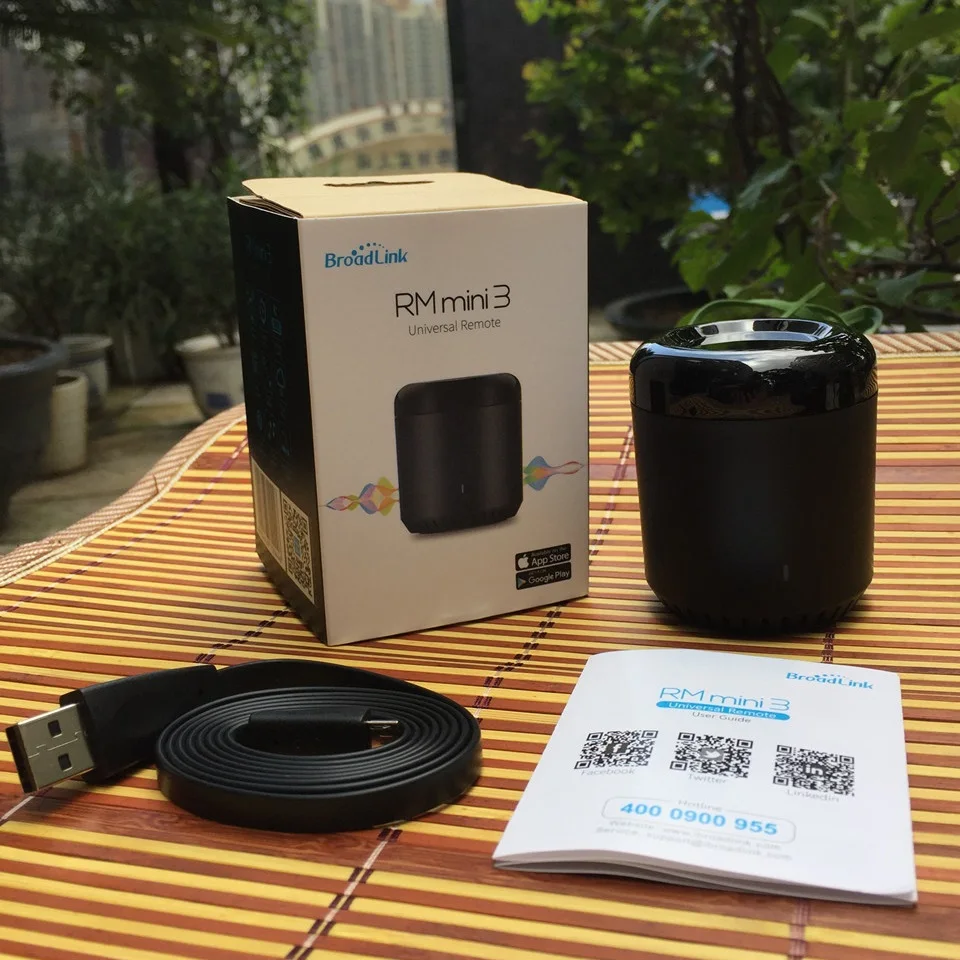 Универсальный пульт дистанционного управления Broadlink RM Mini3 Black Bean, WiFi+ IR для умного дома, совместим с Alexa, One for All Infrare