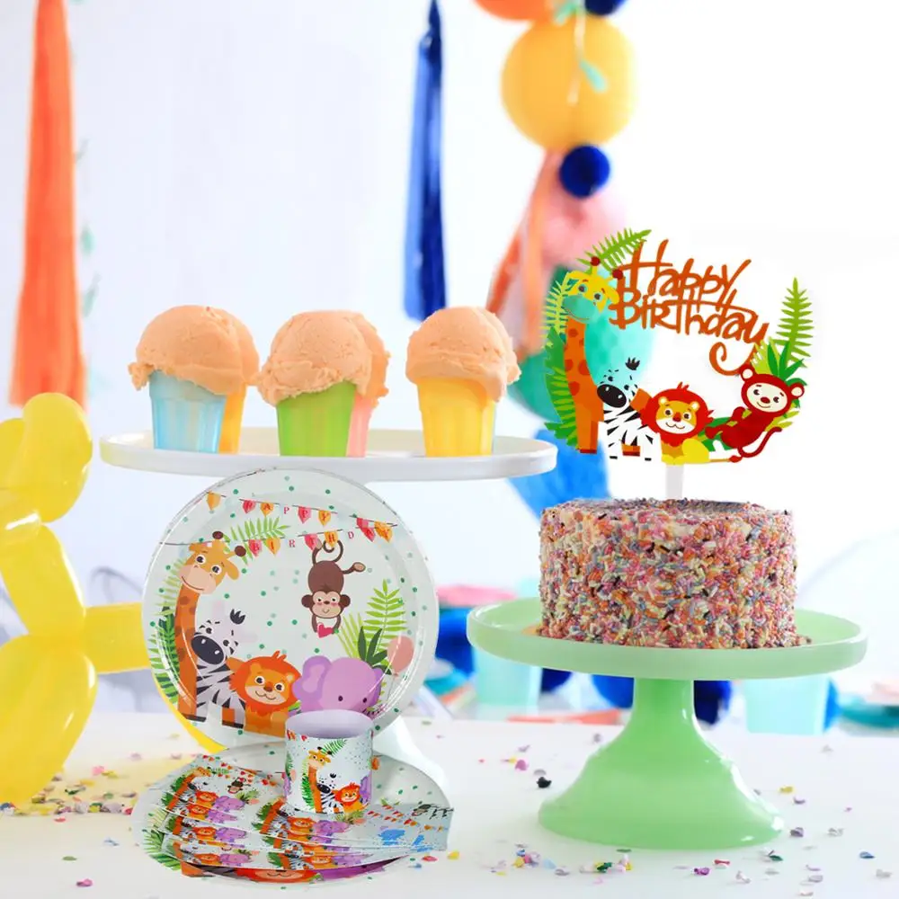 PARTIMATE одноразовые вечерние столовые приборы наборы для дней рождения животных