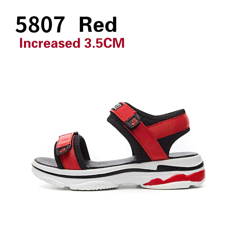 5807 Red NKAVQI/женские босоножки; коллекция года; Летние босоножки на платформе с пряжкой; цвет черный, белый; женская обувь на толстой плоской подошве; обувь на танкетке с открытым носком - Цвет: 5807 Red