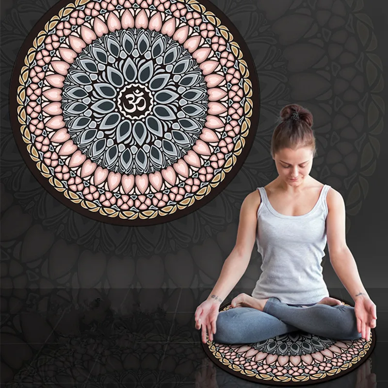 Маленький круглый коврик для йоги замшевая Нескользящая подушка из натурального