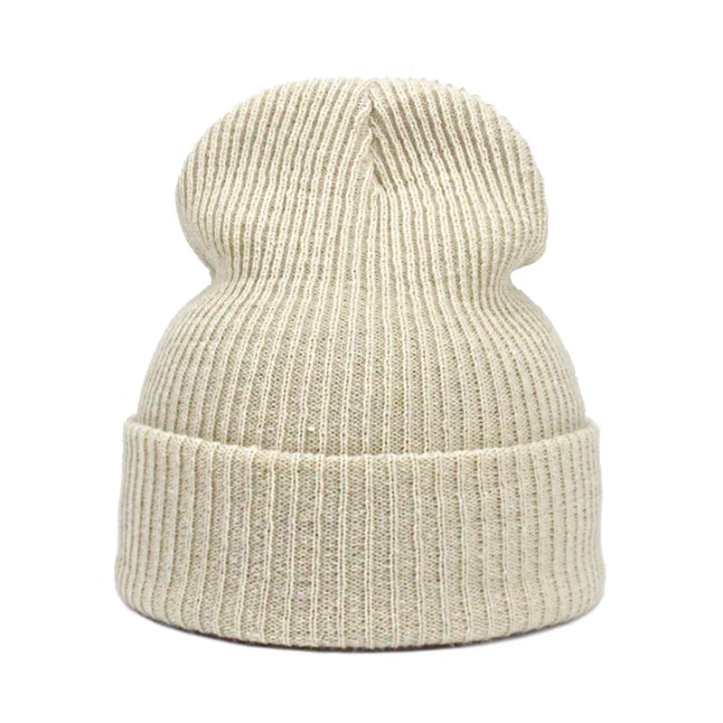 Women Hat Solid Knitted Beanie Winter Hats for Women Mens Ladies Unisex Bone Cotton Spring Autumn Keep Warm Skull Cap - Цвет: A
