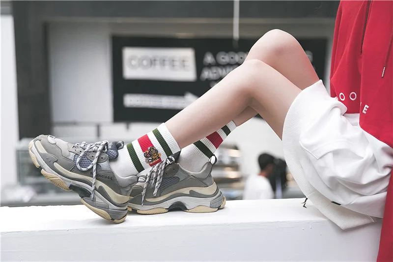 Harajuku/Новинка года; сезон осень-зима; женские модные носки с тигром; calcetines mujer sokken skarpetki damskie chaussette femme
