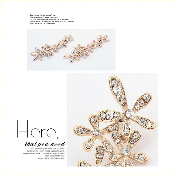 Min. order is $5(can mix)Low price 2014 Summer accessories jewelry Full of Rhinestone girl's/lady's Big stud Earrings | Украшения и