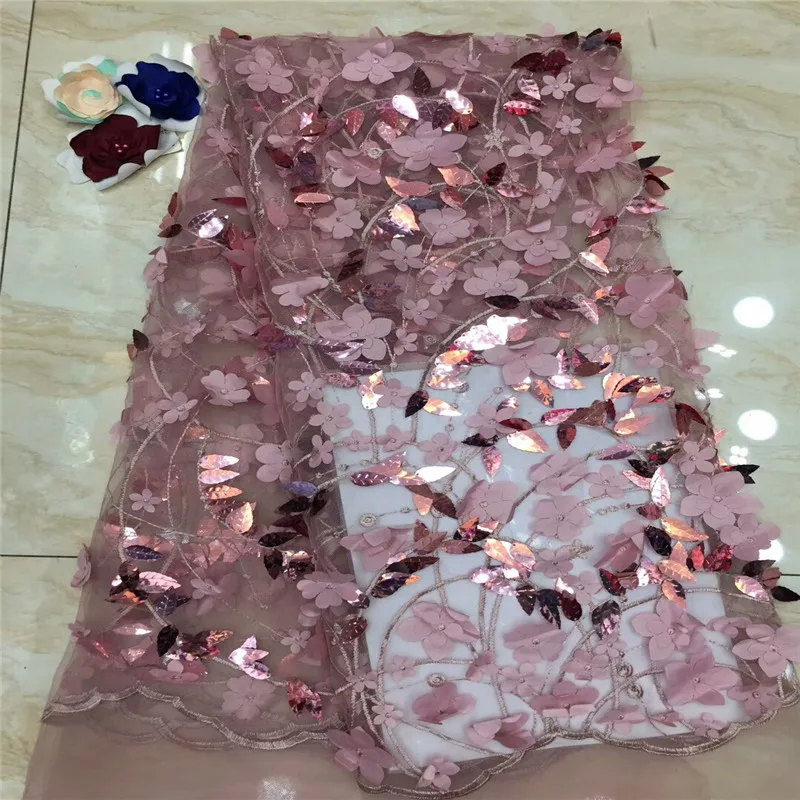 

High Quality Nigerian Lace Fabric African Sequins Lace Fabric Latest Bridal Tulle Lace Fabrics for Wedding Party Dress xc65-2486