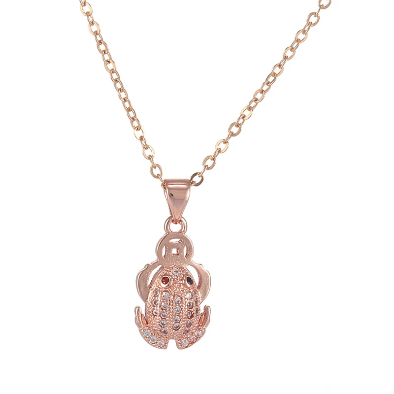

Hot Jewelry Lucky Zircon Frog Charms Necklace for Women Men Accessories Choker Chain Pendants for Best Friend Bijoux Colares