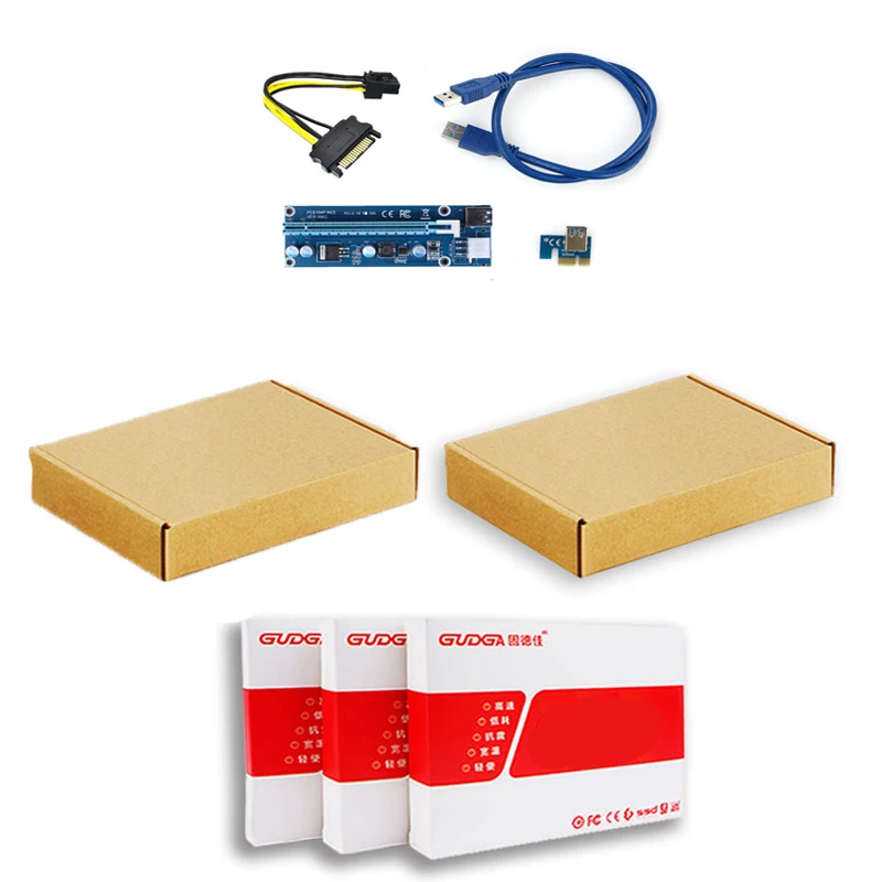 Стабильный pci-e PCI E Экспресс 1X к 16X Riser Card + USB 3.0 удлинитель Кабель SATA 15 Pin-6Pin Мощность